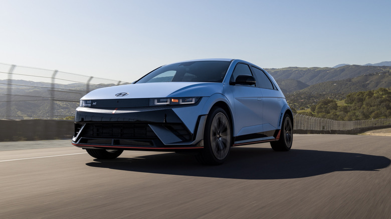 Hyundai Ioniq 5 N on a track