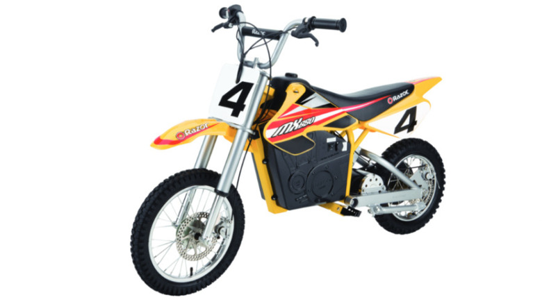 Razor MX650 Dirt Rocket on display in yellow