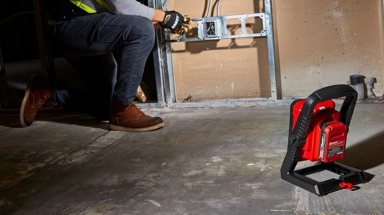 Bauer work light illuminates a work space