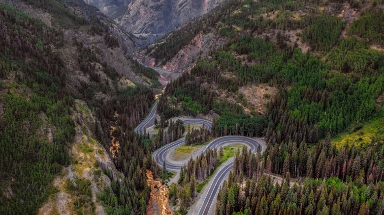 Aerial view of The Million Dollar Highway