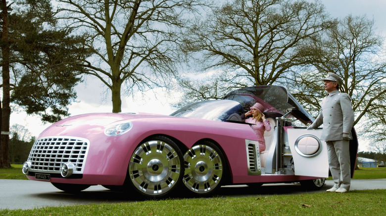 Ford Thunderbird FAB 1 concept car featured in a movie sequence in the Thunderbirds movie