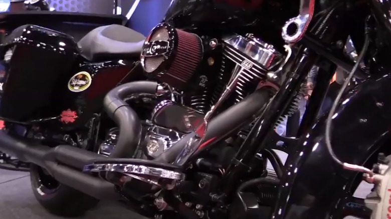 The project dragon 143 bike with the S&S T143 engine on its debut podium