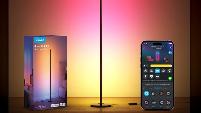 RGB lamp, a box, and smartphone