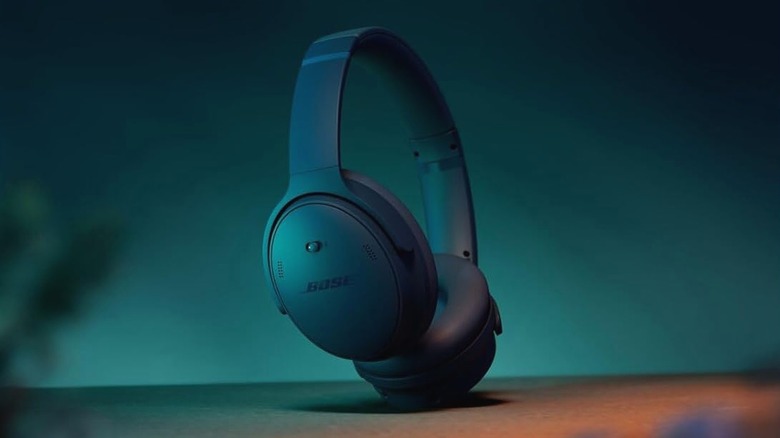 Bose headphones with a blue background
