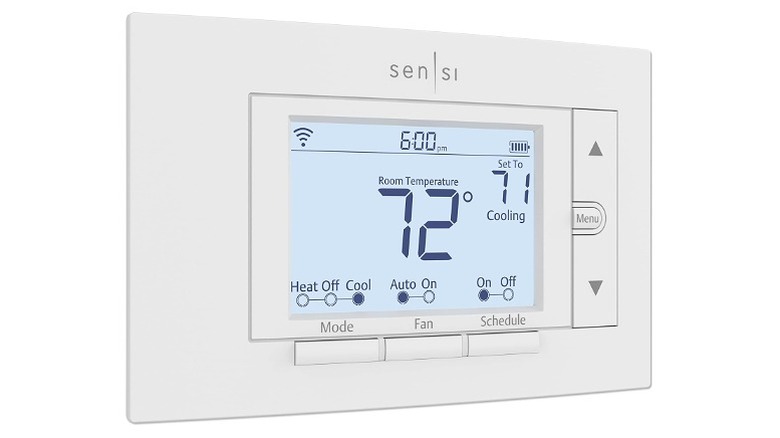 Sensi thermostat showing 72-degree temperature