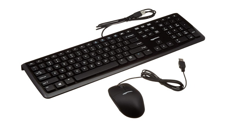 Black keyboard and mouse