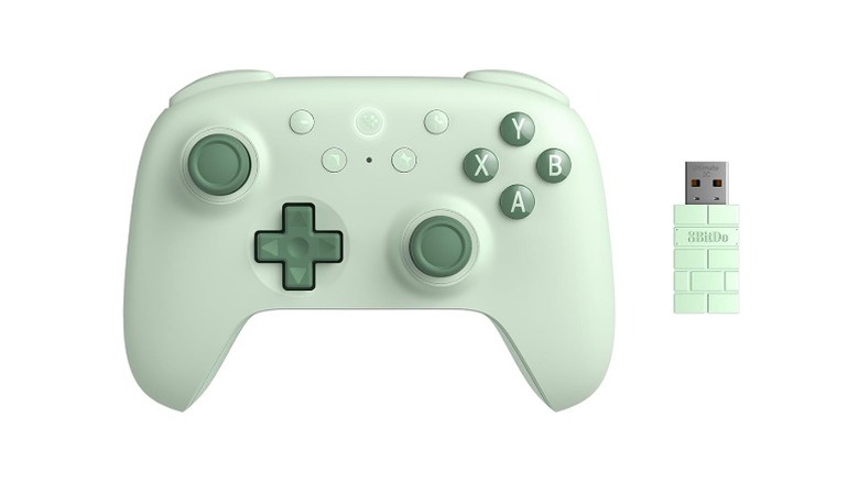Ligh green game controller and USB dongle