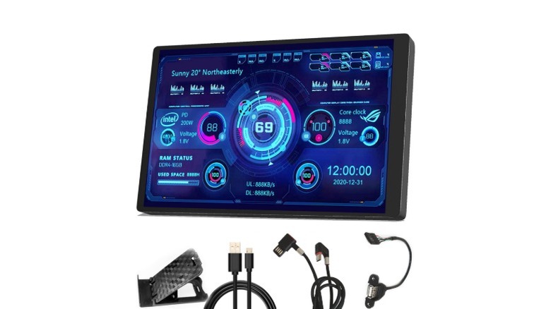 Mini display screen showing different temperature readings