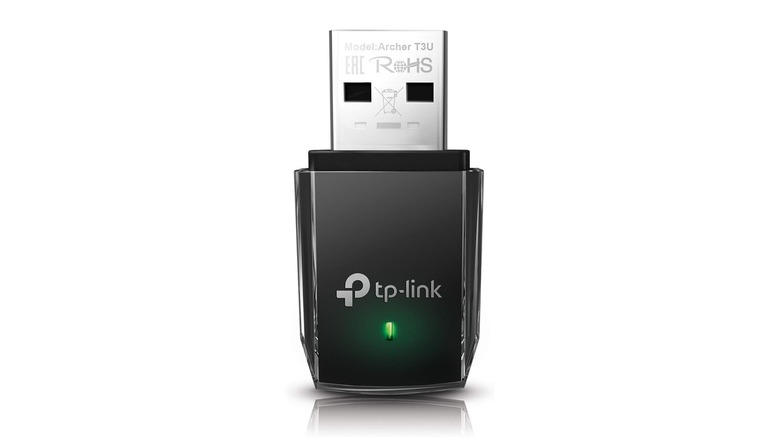 TP-Link USB dongle with green WiFi light