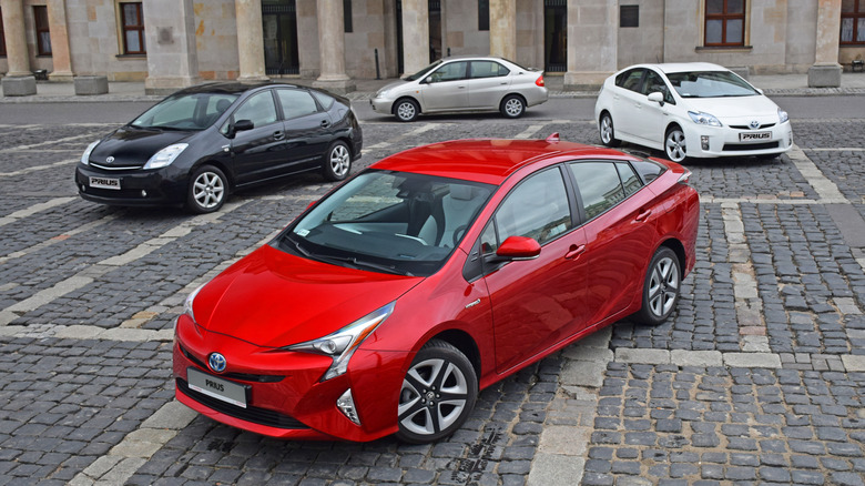 Different generations of Toyota Prius