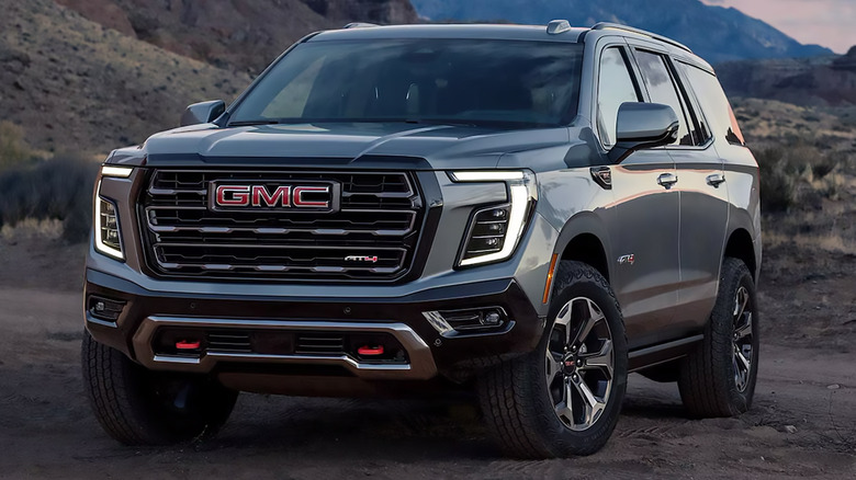 A gray 2025 GMC Yukon parked