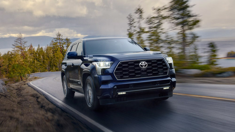 A blue 2025 Toyota Sequoia