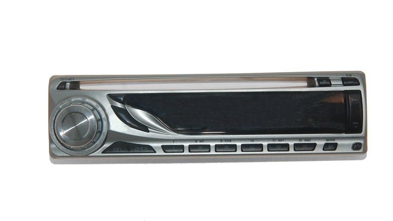 Car CD stereo face on a white background