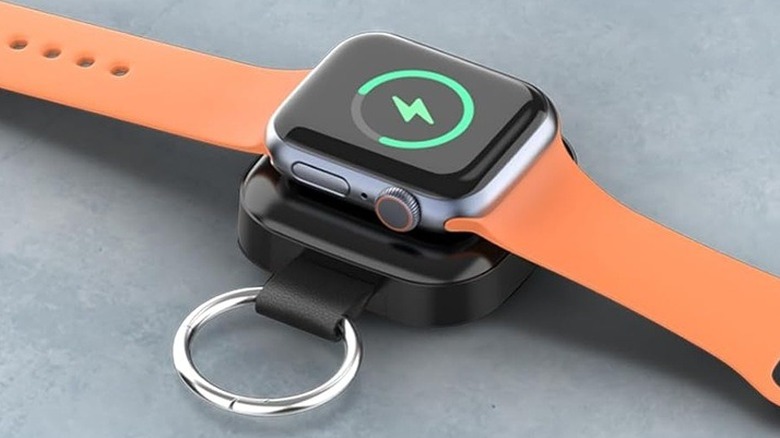 Apple Watch on portable charger.