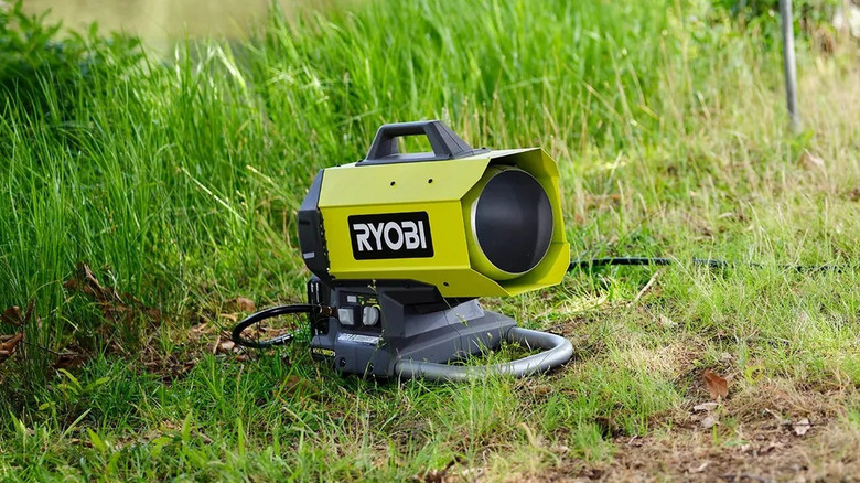 Ryobi ONE+ 18V Hybrid Propane Heaterused by the lake