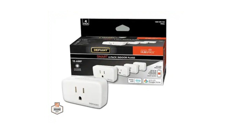 Product photo of Defiant-brand smart plugs