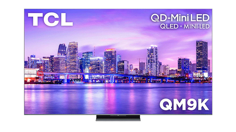 A close up of the TCL QM9K Series Smart TV