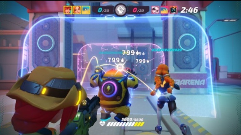 Shooting at enemies in T3 Arena