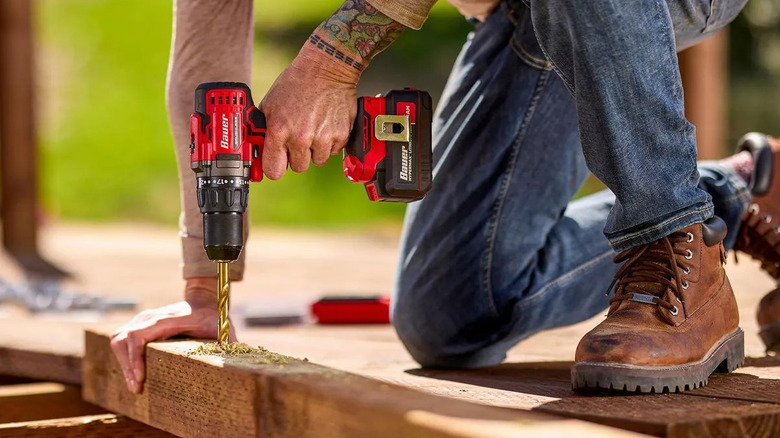 Man using a Bauer 1/2 inch drill