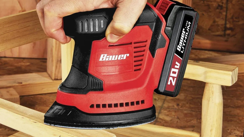 Closeup of the Bauer cordless sander