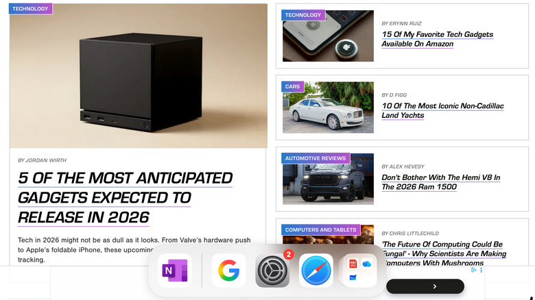 Screenshot of Safari, displaying MMtech Online.com, on iPad with app dock visible at the bottom