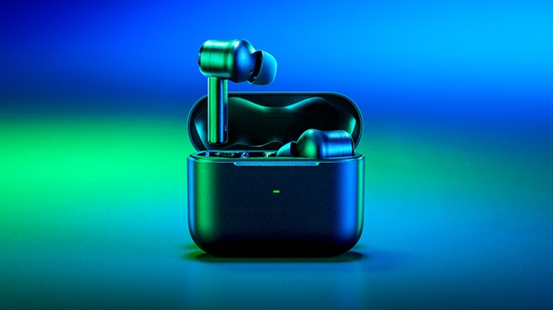 Razer Hammerhead True Wireless Pro Bluetooth gaming earbuds.