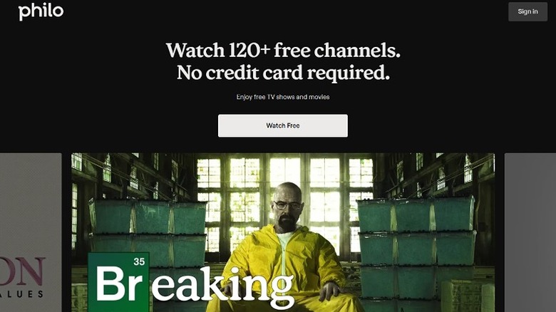 Breaking Bad on Philo website