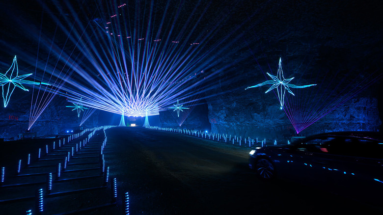 The Louisville Mega Cavern decorated for Christmas