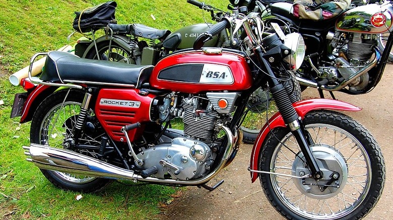 1968 BSA Rocket 3 at motorcycle show