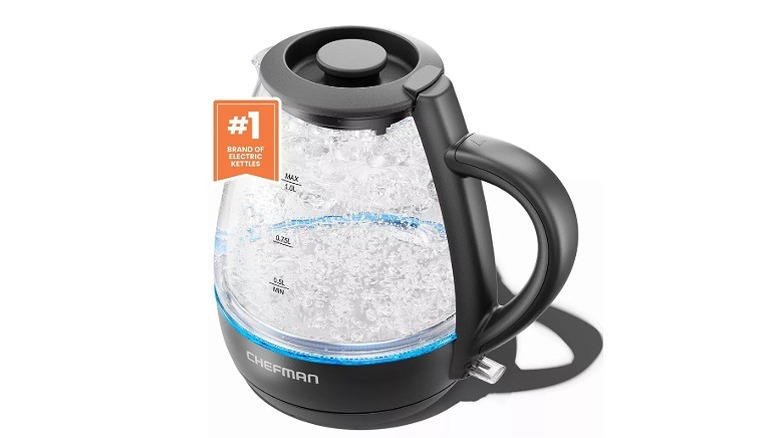 Water boiling inside an electric kettle