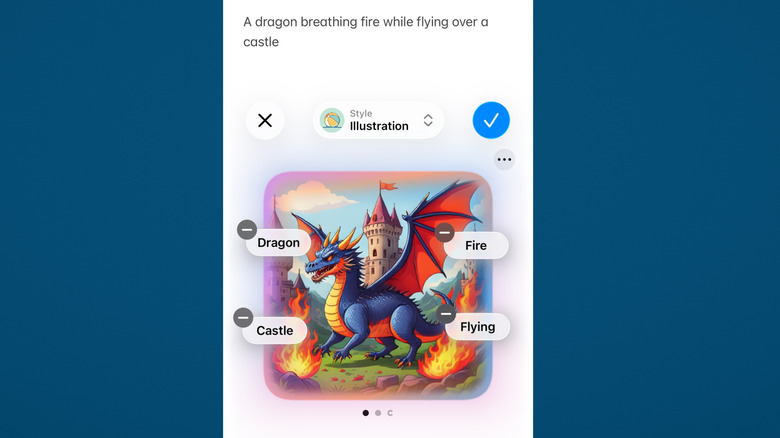 Using Apple Intelligence in Apple Notes on iPhone to create images. Blue background