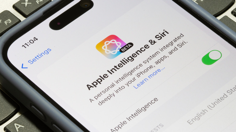 Siri and Apple Intelligence settings on an iPhone