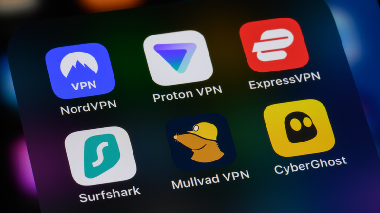 VPN apps on an iPhone screen