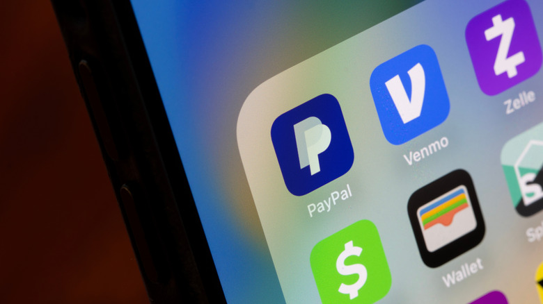 Financial apps in a folder on an iPhone