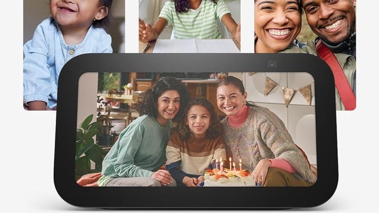 A smart display device being used to view personal photos.