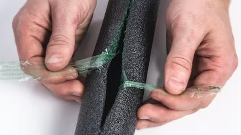 Everbilt Foam Self-Seal Pipe Insulation on display