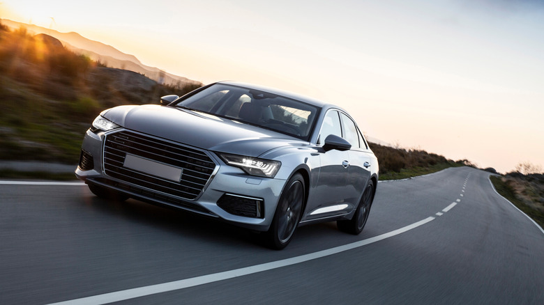 Close up of car on road