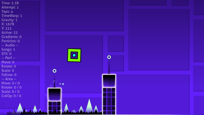 a screenshot of the beginner level for Geometry Dash