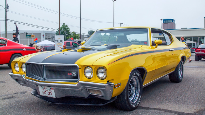 Front-quarter shot of a 1970 Buick GSX at a car show