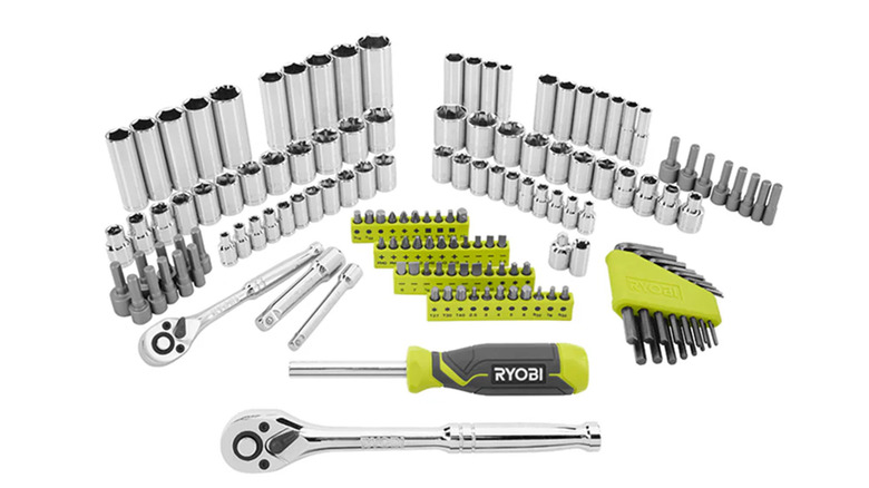 A stock image of Ryobi's mechanic's tool set
