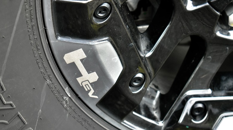 2024 GMC Hummer EV SUV wheel detail.