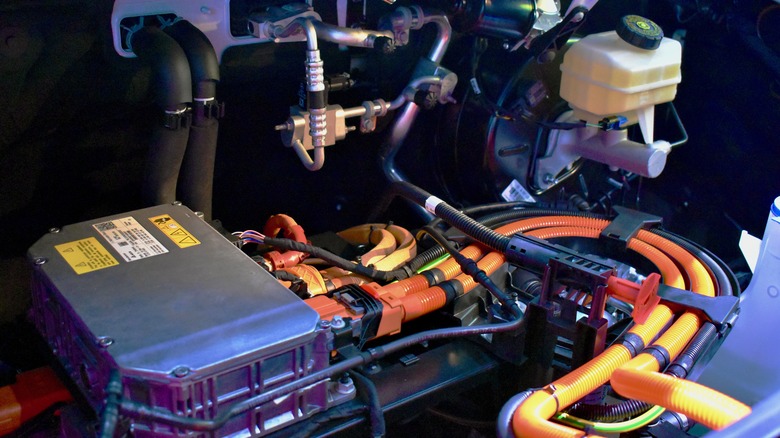 2024 Mercedes-Benz eSprinter under-hood view.