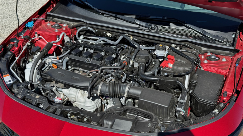 2025 Acura Integra engine bay with the 1.5-liter turbocharged engine
