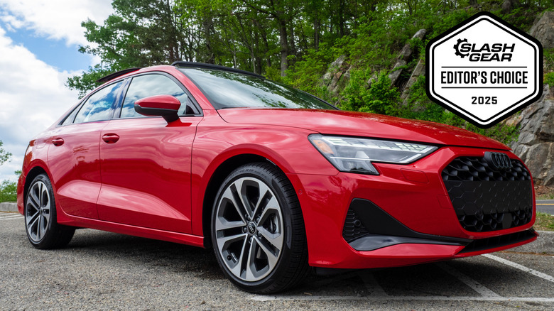 2025 Audi A3 parked near the mountains