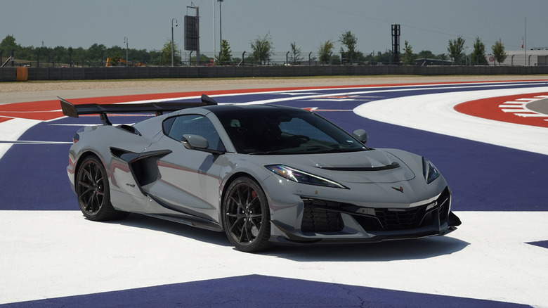 2025 Chevrolet Corvette ZR1 parked on the American Flag