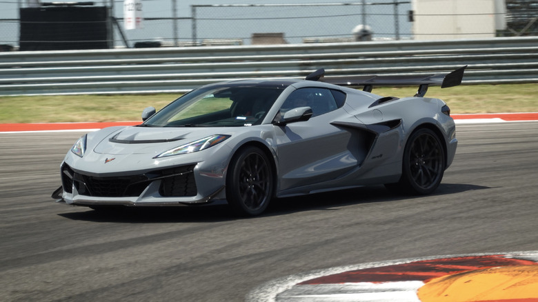 2025 Chevrolet Corvette ZR1 cornering hard at COTA