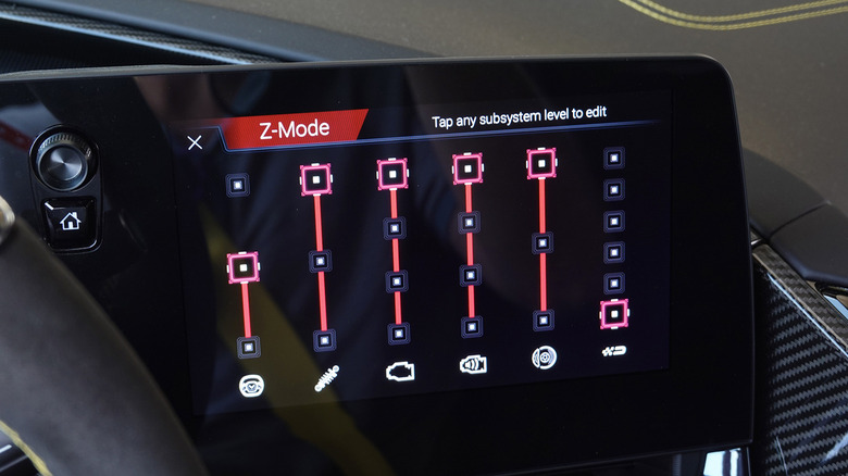 2025 Chevrolet Corvette ZR1 Z-Mode screen detail