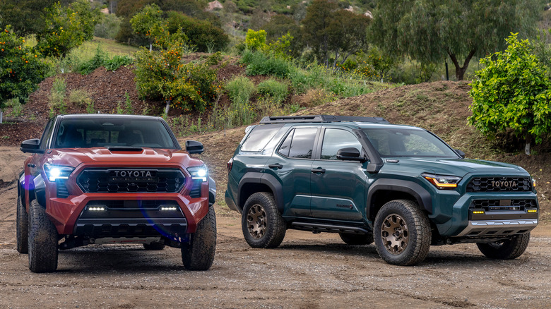 2025 Toyota 4Runner trucks parked dirt