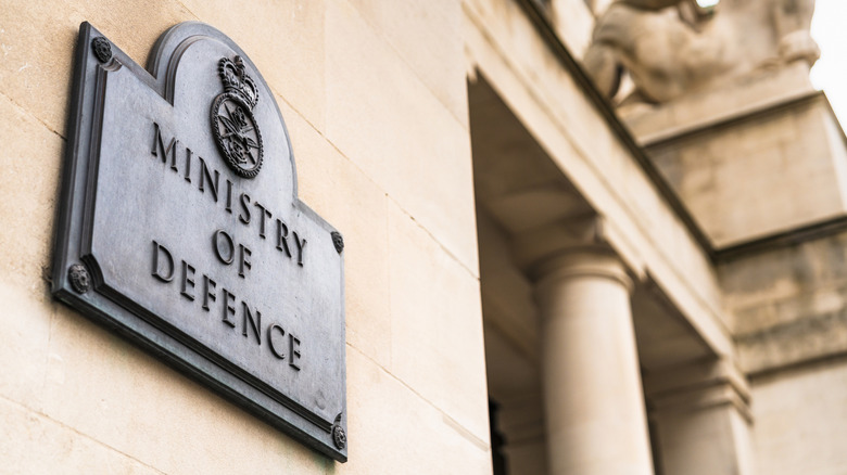 UK Ministry of Defense sign on building