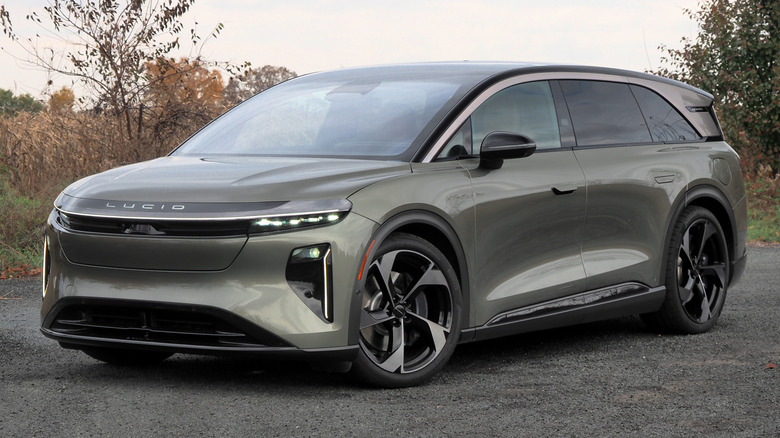 Front quarter view of the 2026 Lucid Gravity